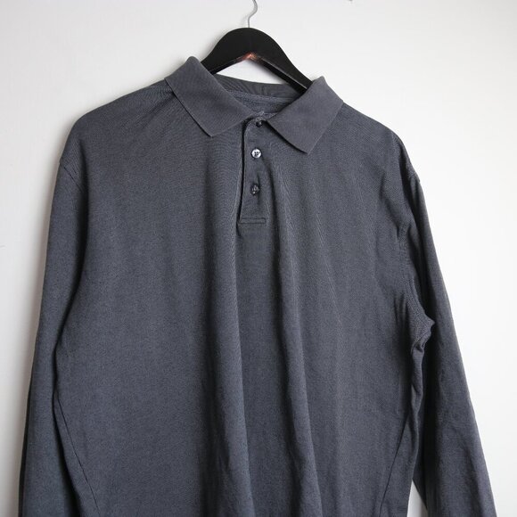 Vintage VanHeusen-Studio Men's Collared Quarter Button Long Sleeve Size Large - Picture 2 of 7